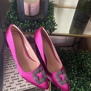 Elegant Pink Satin Women's Shoes